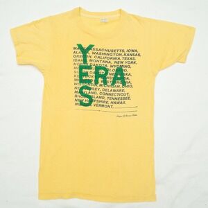 Vintage 70s Equal Rights YES ERA Shirt Size S Womens League of womens voters